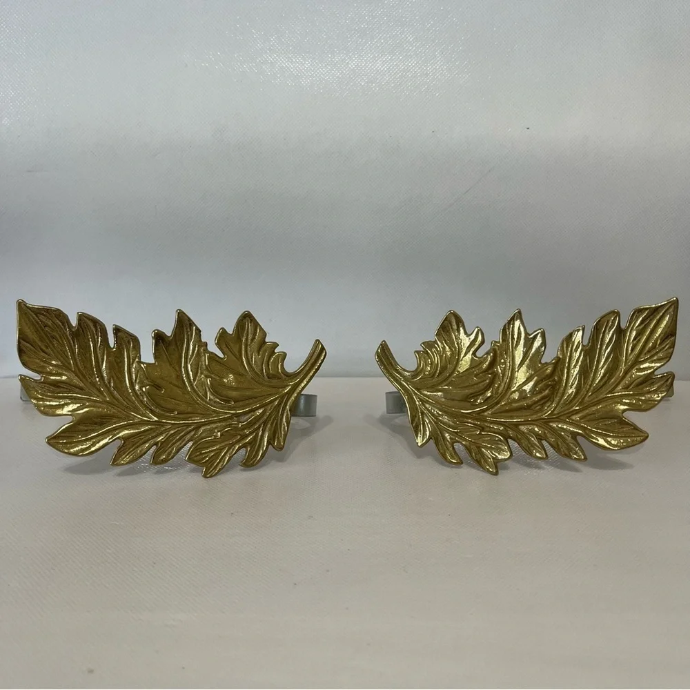 Vintage Gold Leaf Curtain Tiebacks Set